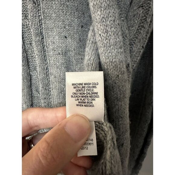 Converse One Star Womens  Light Grey Blended Wool Cardigan Sweater‎ Size M - Picture 4 of 6